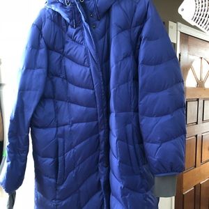 Lands end long down feather coat